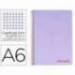 Bloc Liderpapel DIN A6 micro wonder 120 hojas cuadro 5mm 4 bandas tapa plástio 90 gr violeta
