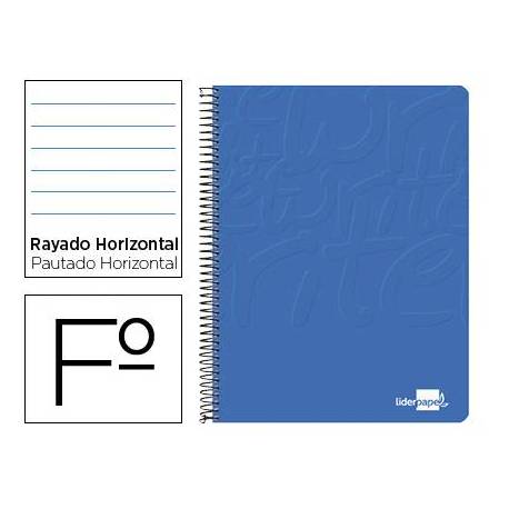 Cuaderno Espiral Liderpapel Write Tamaño Folio 80 hojas Rayado Horizontal Color Azul