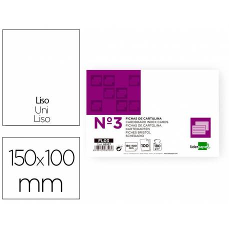 Fichas cartulina para ficheros Liderpapel