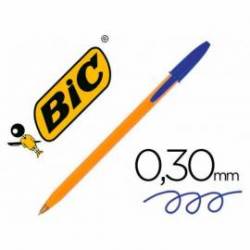 Boligrafo Bic tinta azul 0,30 mm cuerpo naranja