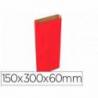SOBRE PAPEL BASIKA KRAFT COLOR ROJO CON FUELLE S 150X300X60 MM PAQUETE DE 25 UNIDADES