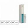 TAQUILLA METALICA MARCA SIMONLOCKER 2 PUERTAS CON CERRADURA RESPIRADERO Y ETIQUETERO GRIS/GRIS 1800X500X300 MM