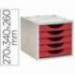 FICHERO CAJONES DE SOBREMESA Q-CONNECT 5 CAJONES COLOR ROJO 270X340X260 MM