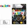 LAPICES DE CERA MARCA CARIOCA METALLIC TRIANGULAR CAJA DE 8 COLORES SURTIDOS