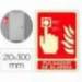 PICTOGRAMA ARCHIVO 2000 PULSADOR DE ALARMA PVC ROJO LUMINISCENTE 210X300 MM