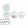 VASO PARA MEZCLA PINTURAS MILAN TRIPLE CON TAPA 70 ML 3UDS