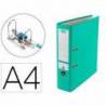 Archivador de palanca elba top carton compacto polipropileno con rado din a4 lomo de 80 mm azul ice mint