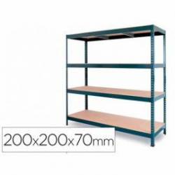 Estanteria metalica ar stocker 200x200x70 cm 4 estantes 450 kg por estante bandeja de madera