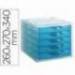 FICHERO CAJONES DE SOBREMESA ARCHIVO 2000 APILABLE 5 CAJONES LAGOON TRANSLUCIDO 260X270X340 MM COLOR AZUL