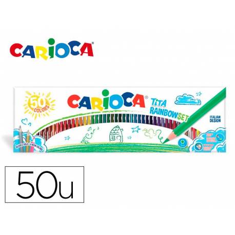 LAPICES DE COLORES MARCA CARIOCA TITA CAJA DE 50 UNIDADES COLORES SURTIDOS