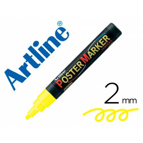 Rotulador Artline Poster Marker EPP-4 Punta Redonda Trazo 2mm Amarillo Fluor