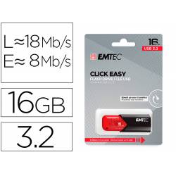 MEMORIA MARCA EMTEC USB 3.2 CLICK EASY 16 GB ROJO