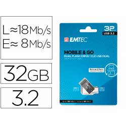 MEMORIA MARCA EMTEC USB 3.2 DUAL MOBILE & GO TYPE-C /USB 32 GB