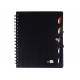 Cuaderno espiral liderpapel a5 micro executive tapa plastico 100h 80 gr cuadro 5mm 5 separadores con gomilla color negro