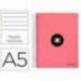 CUADERNO ESPIRAL LIDERPAPEL A5 MICRO ANTARTIK TAPA FORRADA120H 100 GR HORIZONTAL 5 BANDA6 TALADROS CORAL