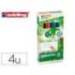 ROTULADOR MARCA EDDING 28 PARA PIZARRA BLANCA ECOLINE 90% RECICLADO BOLSA 4 COLORES SURTIDOS PUNTA REDONDA 1,5-3