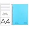 CUADERNO ESPIRAL NAVIGATOR A4 MICRO TAPA FORRADA 120H 80GR HORIZONTAL 5 BANDA 4 TALADROS COLOR CELESTE