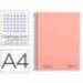 CUADERNO ESPIRAL NAVIGATOR A4 MICRO TAPA FORRADA 80H 80GR CUADRO 5MM 1 BANDA COLOR CORAL