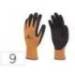 GUANTES DELTAPLUS POLIESTER IMPREGANDO LATEX PALMA Y DEDOS COLOR NARANJA FLUOR/NEGRO TALLA 9