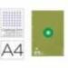 RECAMBIO LIDERPAPEL DIN A4 ANTARTIK 80 HOJAS 90G/M2 CUADRO 5MM 4 TALADROS 1 BANDA CON MARCO COLOR VERDE