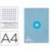 RECAMBIO LIDERPAPEL DIN A4 ANTARTIK 80 HOJAS 90G/M2 CUADRO 5MM 4 TALADROS 1 BANDA CON MARCO COLOR CELESTE