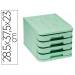 FICHERO CAJONES DE SOBREMESA FAIBO PLASTICO 100% RECICLABLE 4 CAJONES COLOR VERDE PASTEL 28,5X37,5X23 CM