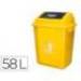 PAPELERA CONTENEDOR MARCA Q-CONNECT PLASTICO CON TAPA DE BALANCIN 58 LITROS 470X330X760 MM AMARILLO