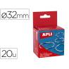 ANILLA BISAGRA MARCA APLI NIQUELADA DIAMETRO 32 MM CAJA DE 20 UNIDADES