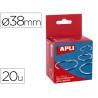 ANILLA BISAGRA MARCA APLI NIQUELADA DIAMETRO 38 MM CAJA DE 20 UNIDADES