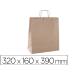 BOLSA KRAFT MARCA APLI MARRON ASA RETORCIDA 320X160X390 MM PAQUETE DE 50 UNIDADES
