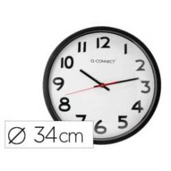 Reloj de pared plastico 38 cm marco negro