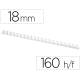Canutillo marca q-connect redondo 18 mm plastico blanco capacidad 160 hojas caja de 50 unidades