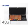 LAPICES DE COLORES MARCA LYRA REMBRANDT POLYCOLOR 36 COLORES SURTIDOS + 12 LAPICES DE GRAFITO EN MALETIN DE MADERA
