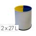 PAPELERA METALICA MARCA SIE PARA RECICLAJE CON 2 DEPARTAMENTO EXTRAIBLE 2X27 LITROS 300X295 MM