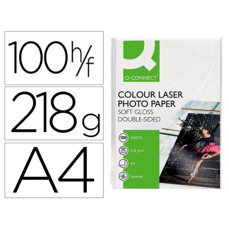 Papel Fotográfico laser Q-Connect Glossy Din A4