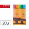 ROTULADOR STABILO PUNTA DE FIBRA COLOR PARADE ANTRACITA/NARANJA ESTUCHE DE 20 UNIDADES COLORES SURTIDOS
