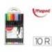 ROTULADOR MARCA MAPED PUNTA DE METAL GRAPH PEPS FINE LINER ESTUCHE DE 10 COLORES SURTIDOS
