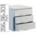 Fichero cajones de sobremesa Archivo 2000 archisystem 356x316x303 mm 3 cajones color gris