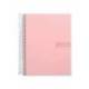 Bloc Liderpapel Din A4 micro crafty cuadrícula 5mm 5 bandas 4 taladros tapa forrada 90 gr 120 hojas rosa