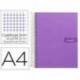 Bloc Liderpapel Din A4 micro crafty cuadrícula 5mm 5 bandas 4 taladros tapa forrada 90 gr morado.