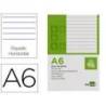 Bloc notas perforado Liderpapel Din A-6 apaisado 80 hojas rayado horizontal 7 mm