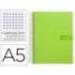 Bloc liderpapel Din A5 micro crafty cuadrícula 5mm 120 hojas tapa forrada 90 gr verde