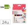 Rotuladores Liderpapel fino lavable caja 24 colores