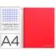 Cuaderno espiral Liderpapel Jolly Tamaño DIN A4 Tapa forrada 140H Cuadricula 5 mm 75 g/m2 con 5 bandas 4 taladros color Rojo