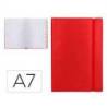 Libreta indice Liderpapel similpiel tamaño A7 con 120 hojas de 70g/m2 color rojo.