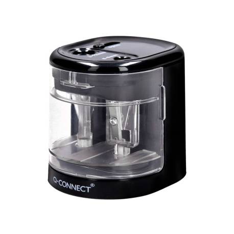 SACAPUNTAS MARCA Q-CONNECT KF14568 ELECTRICO DE SOBREMESA CABLE USB/4 PILAS AA AFILA CUCHILLA DIAMETROS DE 6 A 12MM DOS USOS