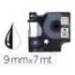 Cinta Q-Connect 1000 negro-blanco 9 mm x 7mt Dymo