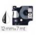 Cinta Q-Connect 1000 color negro blanco 12mm x 7mt Dymo