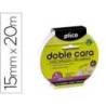 Cinta adhesiva Plico doble cara 15mm x 20mt