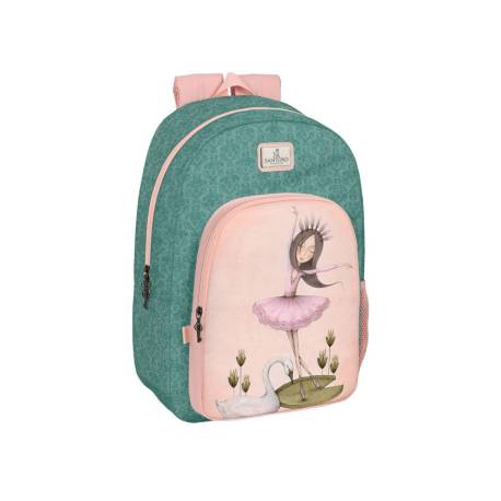 MOCHILA ESCOLAR SAFTA ADAPTABLE A CARRO MIRABELLE SWAN LAKE 460X300X140 MM POLIESTER